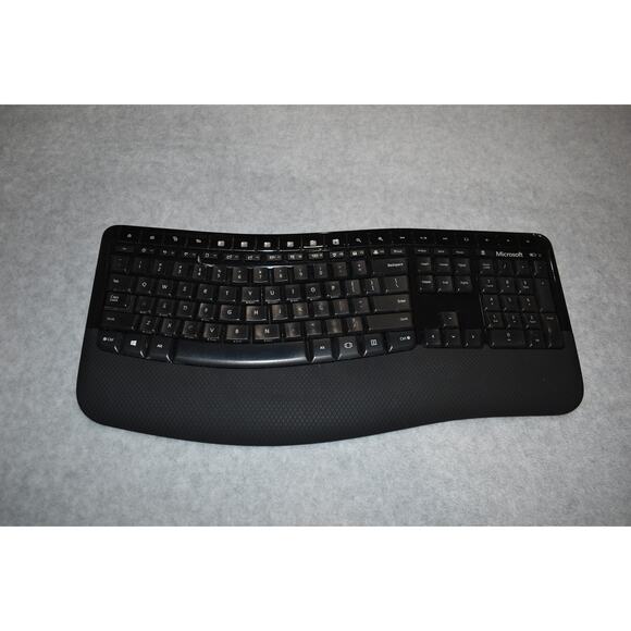 Microsoft Wireless Comfort Keyboard 5050 Model 1728 No USB Dongle Ergonomic - Picture 1 of 6